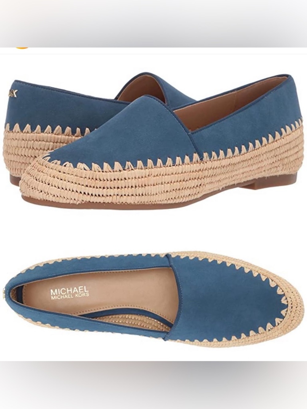 Michael Kors Blue Suede Espadrille Flat Loafer